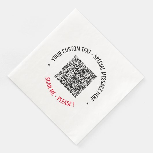 Uw QR-code en aangepaste tekst servetten Sjabloon (Hoek)