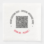 Uw QR-code en aangepaste tekst servetten Sjabloon (Voorkant)