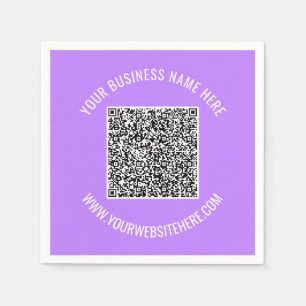 Uw QR-code en aangepaste tekst servetten voorbeeld