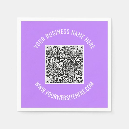 Uw QR-code en aangepaste tekst servetten voorbeeld (Voorkant)