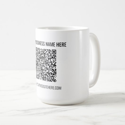 Uw QR-code en aangepaste tekst Speciale Mok Gift (Voorkant rechts)