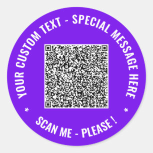 Uw QR-code en aangepaste tekst Sticker Kies kleure