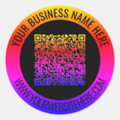 Uw QR-code en aangepaste tekst Sticker Sjabloon (Voorkant)
