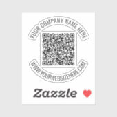 Uw QR-code en aangepaste tekst Sticker Sjabloon (Vel)