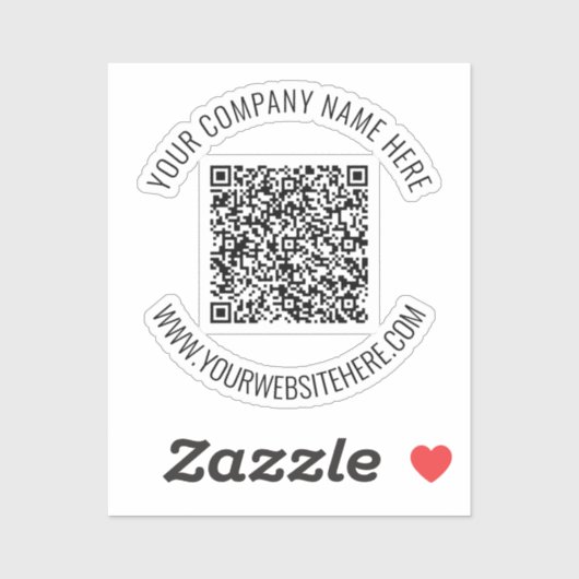Uw QR-code en aangepaste tekst Sticker Sjabloon (Vel)