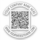 Uw QR-code en aangepaste tekst Sticker Sjabloon (Voorkant)