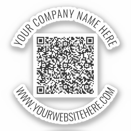 Uw QR-code en aangepaste tekst Sticker Sjabloon (Voorkant)