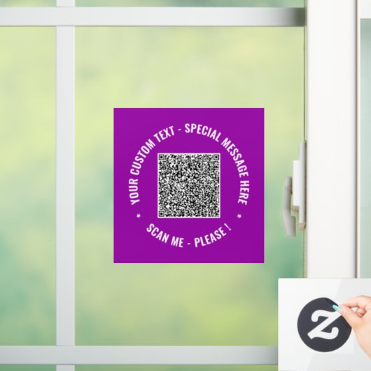 Uw QR-code- en aangepaste tekst-vensterfolie sjabl Raamsticker (Huis)