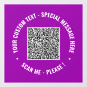 Uw QR-code- en aangepaste tekst-vensterfolie sjabl Raamsticker (Vel)