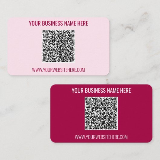 Uw QR-code en aangepaste tekst visitekaartjes (Voorkant / Achterkant)