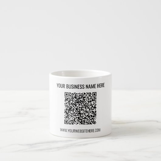 Uw QR-code en aangepaste tekst zakelijke Mok (Voorkant)