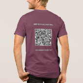Uw QR-code en aangepaste tekst Zakelijke promotie Tri-Blend Shirt (Achterkant)