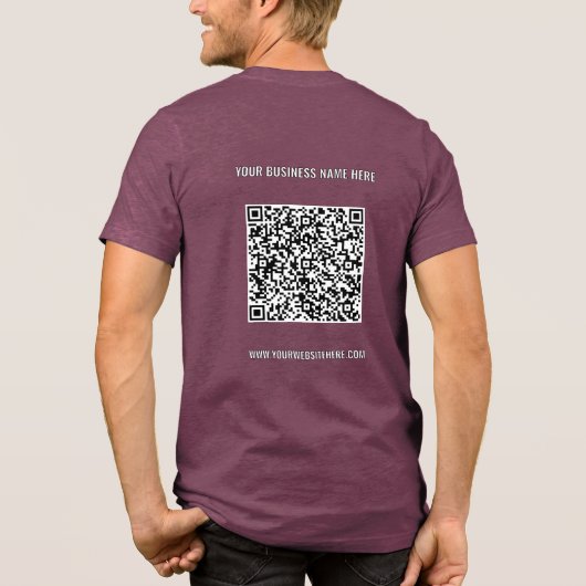 Uw QR-code en aangepaste tekst Zakelijke promotie Tri-Blend Shirt (Achterkant)