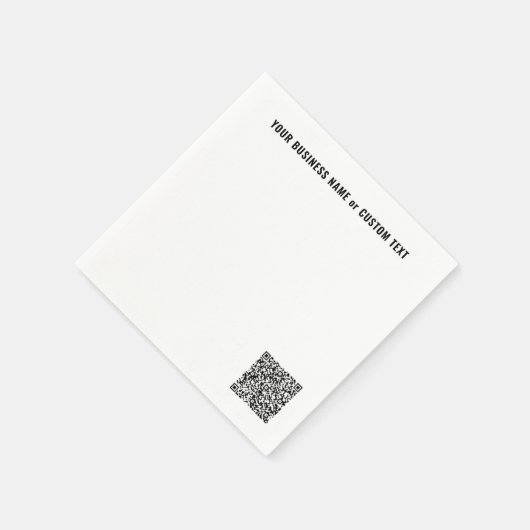 Uw QR-code en aangepaste tekst zakelijke servetten (Hoek)