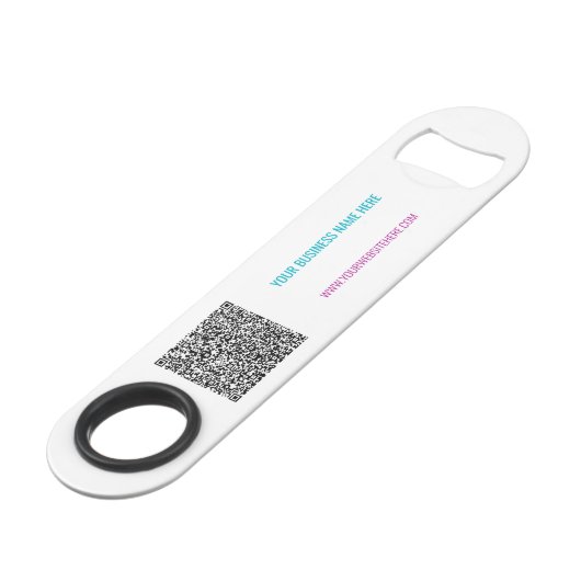 Uw QR-code en aangepaste tekstbalk Sleutelhanger S Speed Flessenopener (Achterkant Gekanteld)