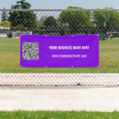 Uw QR-code en aangepaste tekstbanner - Kies kleur Spandoek (Insitu)