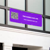 Uw QR-code en aangepaste tekstbanner - Kies kleur Spandoek (Buitenkant Gebouw)