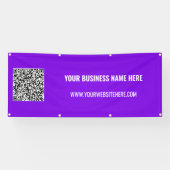 Uw QR-code en aangepaste tekstbanner - Kies kleur Spandoek (Horizontaal)