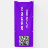 Uw QR-code en aangepaste tekstbanner - Kies kleur Spandoek (Verticaal)
