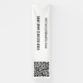 Uw QR-code en aangepaste tekstbanner - Kies kleur Spandoek (Verticaal)