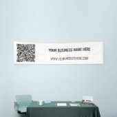 Uw QR-code en aangepaste tekstbanner - Kies kleur Spandoek (Beurs)