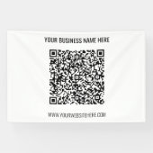 Uw QR-code en aangepaste tekstbanner Spandoek (Horizontaal)