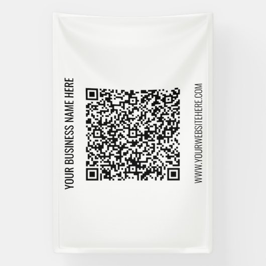 Uw QR-code en aangepaste tekstbanner Spandoek (Verticaal)