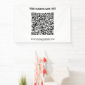 Uw QR-code en aangepaste tekstbanner Spandoek (Insitu)