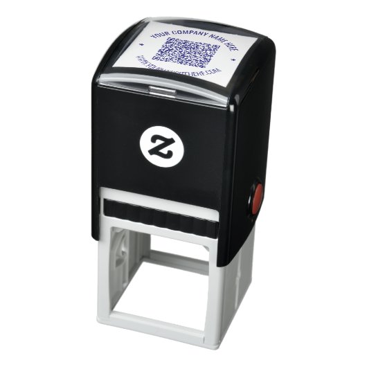 Uw QR-code en aangepaste tekstinfo Ronde stempel (Product)