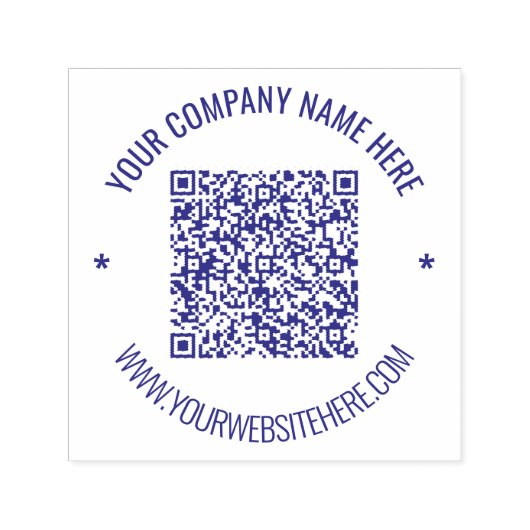 Uw QR-code en aangepaste tekstinfo Ronde stempel (Design)