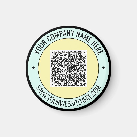 Uw QR-code en aangepaste tekstmagneet Sjabloon Magneet (Voorkant)