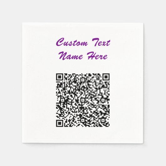 Uw QR-code en aangepaste tekstservetten kiezen kle Servet (Voorkant)