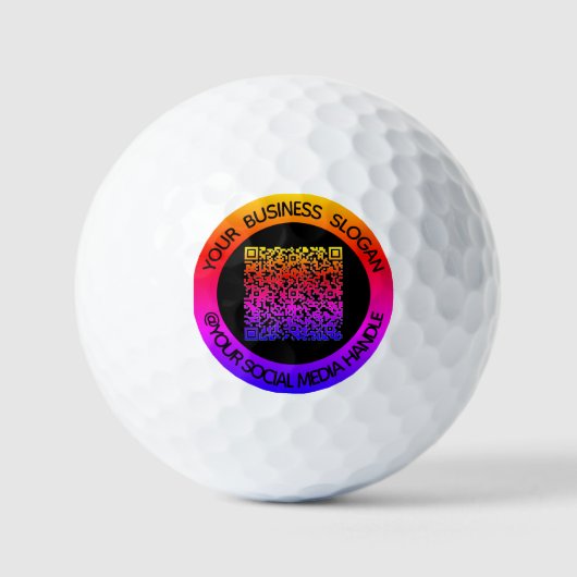 Uw QR-code en aangepaste tekststempels golfballen (Voorkant)