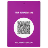 Uw QR-code en Custom Text Business Klembord (Achterkant)