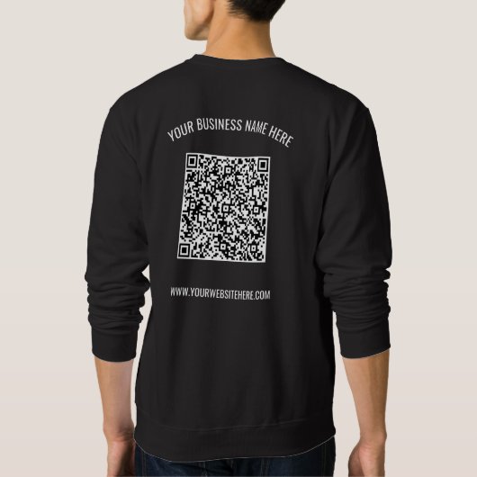 Uw QR Code en Custom Text Business Sweatshirt (Achterkant)