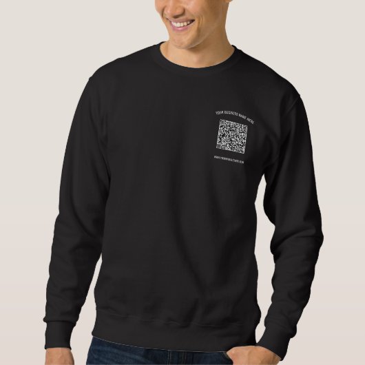 Uw QR Code en Custom Text Business Sweatshirt (Voorkant)