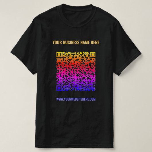 Uw QR Code en Custom Text Business T-Shirt (Design voorkant)