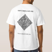 Uw QR Code en Custom Text Business T-Shirt (Achterkant)