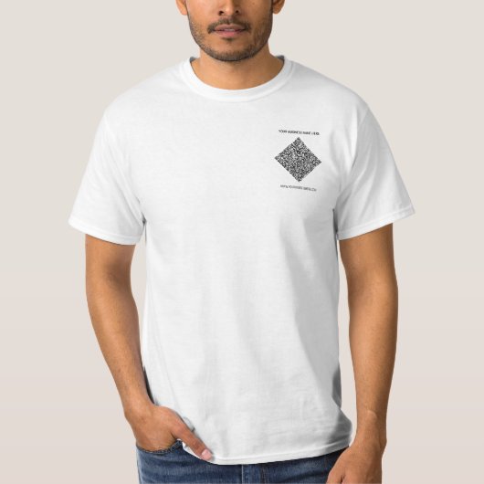 Uw QR Code en Custom Text Business T-Shirt (Voorkant)