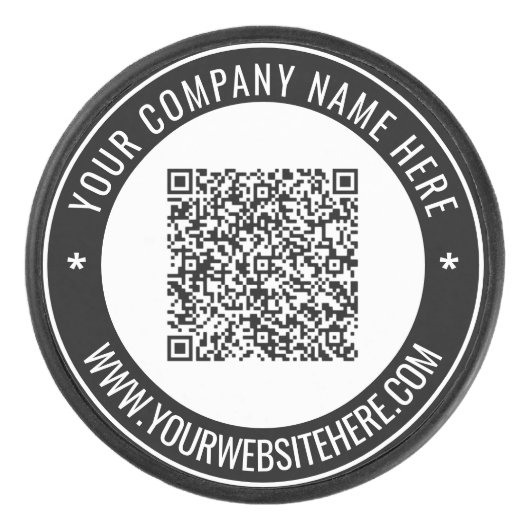 Uw QR Code en Custom Text Hockey Puck Gift (Voorkant)