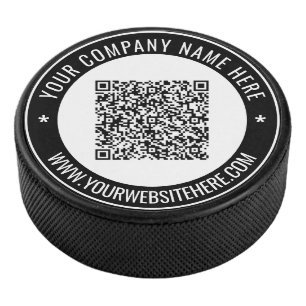 Uw QR Code en Custom Text Hockey Puck Gift