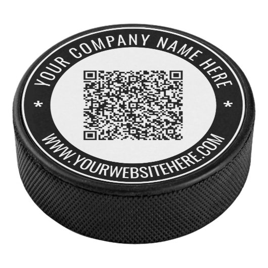 Uw QR Code en Custom Text Hockey Puck Gift (3/4)