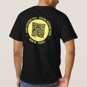 Uw QR Code en Custom Text T-Shirt Kies Kleuren