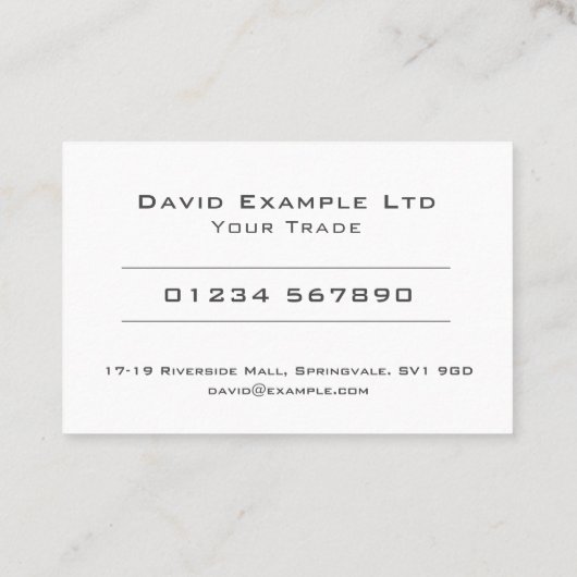 Uw QR-code en handel op een Visitekaartje (Achterkant)