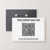 Uw QR-code en knop sjabloon met aangepaste tekst Button (Voorkant / Achterkant)