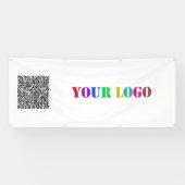 Uw QR-code en Logo Business Promotion Banner (Horizontaal)