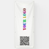 Uw QR-code en Logo Business Promotion Banner (Verticaal)