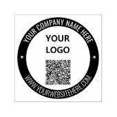Uw QR-code en logo kleur ronde stempel sjabloon (Design)