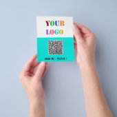 Uw QR-code en logo promotionele bedrijfsflyers Flyer (Hand)