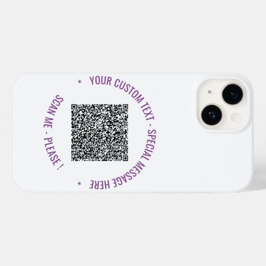 Uw QR-code en tekst Aangepaste kleur iPhone Case (Achterkant (horizontaal))